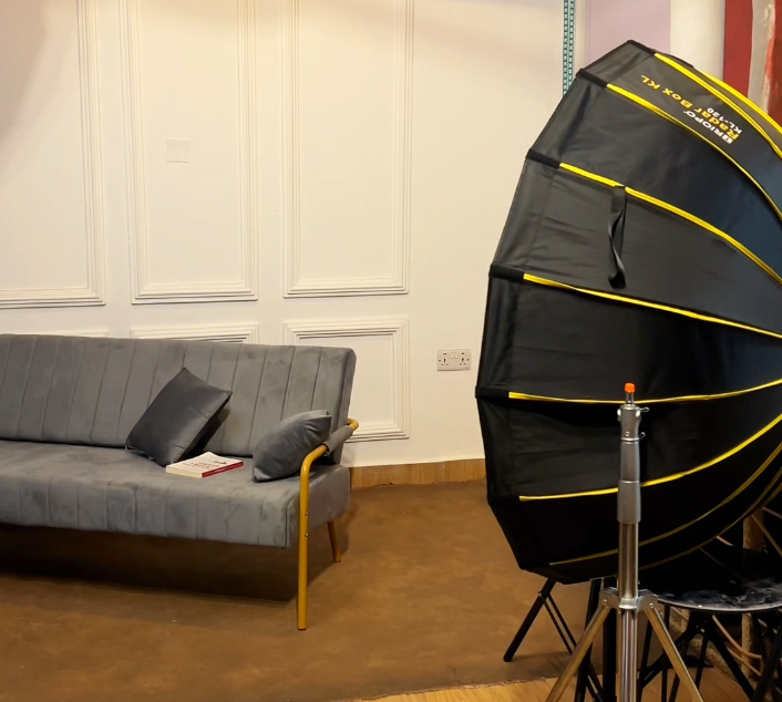 A bright and airy photography studio space available for rent.